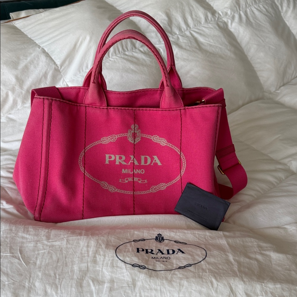 Prada Fuchsia Canapa Tote Bag